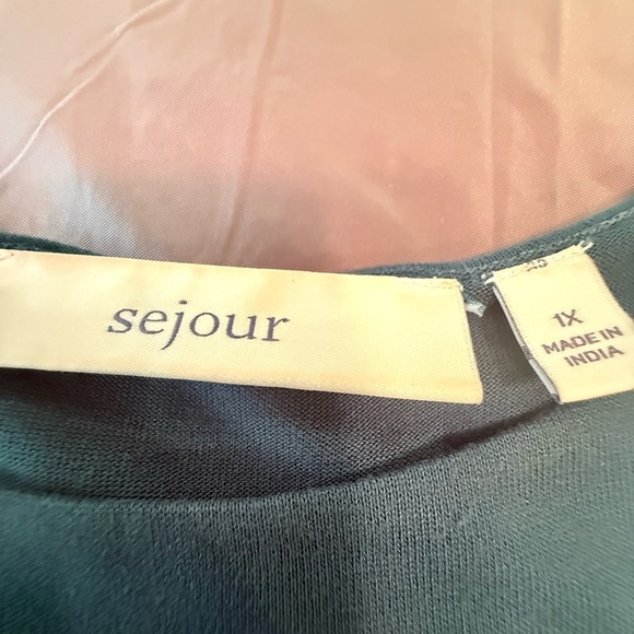 NWOT Sejour Green Sleeveless Blouse with Tiered Beaded Hem Size 1X MSRP $128 - Picture 5 of 8